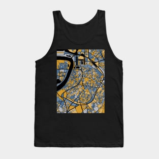 Antwerp Map Pattern in Blue & Gold Tank Top